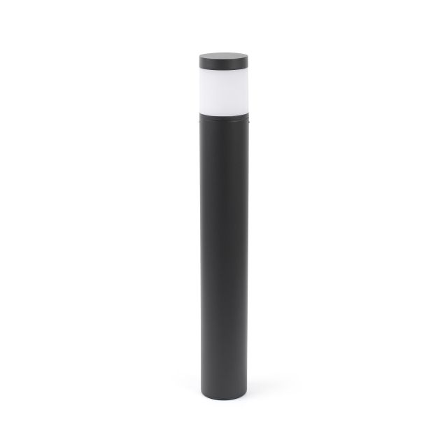 Faro Plim - lampe de jardin - Ø 9 x 65 cm - 10W LED inclus - IP65 - gris foncé avec verre au lait