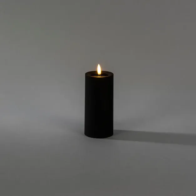Konstsmide - Bougie à LED sur piles avec effet de flamme vacillante - Ø 7 x 15 cm - IP44 - noir