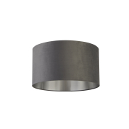 Searchlight Drum Shade - abat-jour - Ø 50 x 28 cm - gris foncé et argent brossé