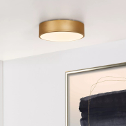 Lucide Unar - plafonnier - Ø 20 x 5 cm - 12W LED dimmable inclus - 3 steps dimmer - mat gold