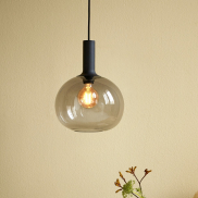 Nordlux Alton - lampe suspendue - Ø 25 x 333 cm - noir et verre fumé
