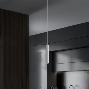Nova Luce Mare - lampe suspendue - Ø 5,5 x 193 cm - blanc sablé