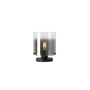 Searchlight Sweden - lampe à poser - Ø 20 x 26 cm - noir mat et ombre fumé