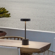 Nova Luce Fumo - lampe de table rechargeable - Ø 11,8 x 30 cm - 2W dimmable LED inclus - IP54 - noir foncé