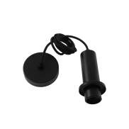 Artdelight Pipe - lampe suspendue avec cordon en fer - Ø 10 x 168 cm - noir