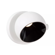 Lucide Esfera - spot de plafond - Ø 11,2 x 10,1 cm - 10W LED dimmable inclus - blanc avec noir