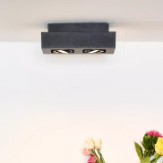 Lucide Xirax - spot en saillie 2L - 14 x 25 x 8,8 cm - 2 x 5W LED dimmable inclus - dim to warm - noir