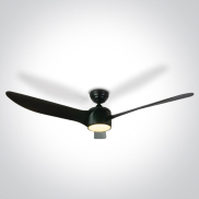 ONE Light Black Body - ventilateur de plafond avec lumière et télécommande - Ø 132 x 35 cm - 22W LED inclus - noir