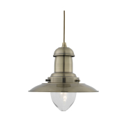 Searchlight Fisherman - lampe suspendue - Ø 32 x 120 cm - argent satiné