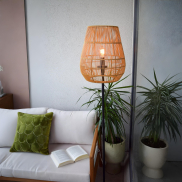 Lucide Nerida - lampadaire d'extérieur - Ø 35 x 154 cm - IP44 - naturel
