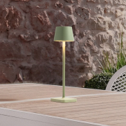 Nova Luce Deck - lampe de table rechargeable - Ø 8,5 x 30 cm - 2W dimmable LED inclus - IP54 - vert olive