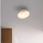 Nova Luce Onia - plafonnier - Ø 29 x 19 cm - blanc sablé