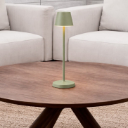 Nova Luce Petit - lampe de table rechargeable - Ø 7 x 28 cm - 2W dimmable LED inclus - IP54 - vert olive