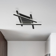 Nova Luce Willow - plafonnier - 75 x 59 x 5,6 cm - 60W LED dimmable inclus - noir sable