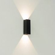 Artdelight Vegas - applique murale - 5 x 5 x 15 cm - 2 x 1,5W LED inclus - IP65 - noir
