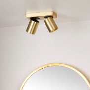 Lucide Nigel - spot en saillie - 20 x 10 x 11,5 cm - 2 x 5W LED dimmable inclus - dim to warm - matt gold