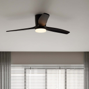 Nova Luce Aloa - ventilateur de plafond avec lumière et télécommande - Ø 132 x 27,5 cm - 18W LED inclus - noir sablé et bois noir