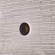 Nova Luce Cico - applique murale extérieure - Ø 24 x 4,8 cm - 12W LED inclus - IP65 - noir sablé