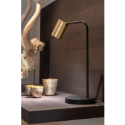 Artdelight Megano - lampe à poser - Ø 17 x 45 cm - noir avec or