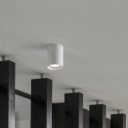 Nova Luce Dara - plafonnier extérieur - Ø 8 x 11 cm - 9W LED inclus - IP54 - blanc sablé