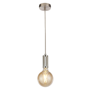 Searchlight - lampe suspendue - Ø 10 x 300 cm - argent satiné et noir