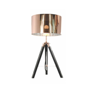 Artdelight Jewel - lampe à poser - Ø 35 x 67 cm - noir et cuivre