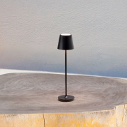 Nova Luce Petit - lampe de table rechargeable - Ø 7 x 28 cm - 2W dimmable LED inclus - IP54 - noir sablé