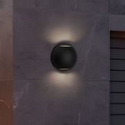 Nova Luce Passo - applique murale extérieure - Ø 12 x 4 cm - 4W LED inclus - IP65 - noir sablé