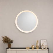 Nova Luce Onar - miroir avec éclairage - Ø 58 x 6 cm - 21W LED inclus - blanc sablé