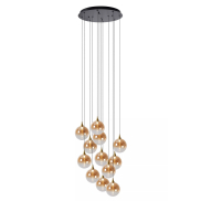 Lucide Gisela - lampe suspendue - Ø 61 x 326 cm - 12 x 3,6W LED dimmable inclus - amber