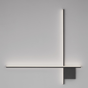 Nova Luce Cross - applique murale - 80 x 80 x 4 cm - 21W LED inclus - noir sablé