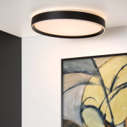 Lucide Nuria - plafonnier - Ø 50 x 7,5 cm - 36W LED inclus - 3 niveaux de gradation - noir
