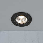Nordlux Alec 1-Kit - spot encastré - Ø 95 mm, Ø 80 mm encastré - gradateur 3 niveaux - 6,1W LED inclus - IP44 - noir