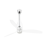 Faro Eterfan - ventilateur de plafond avec lumière et télécommande - Ø 128 cm - 17W LED inclus - chrome et transparent