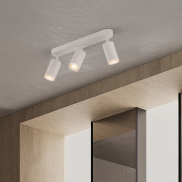 Nova Luce Mao - spot en saillie 3L - 5,5 x 16,5 x 38 cm - IP44 - blanc sable