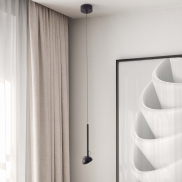 Nova Luce Ola - lampe suspendue - Ø 8 x 145 cm - 4W LED inclus - noir sablé