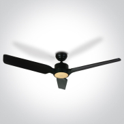 ONE Light Black Body - ventilateur de plafond avec lumière et télécommande - Ø 132 x 35 cm - noir