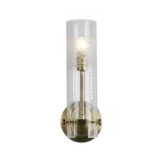 Searchlight Scope - applique murale - 10 x 29 cm - IP44 - laiton satiné et transparent