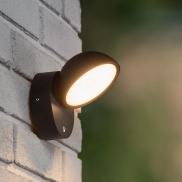 Lucide Finn - applique murale extérieure avec détecteur - 13,5 x 11 x 13,2 cm - 12W LED inclus - IP54 - noir