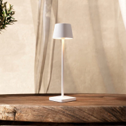 Nova Luce Deck - lampe de table rechargeable  - Ø 8,5 x 30 cm - 2W dimmable LED inclus - IP54 - blanc sablé