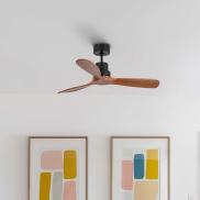 Faro Lantau S - ventilateur de plafond - Ø 107 cm - noir mat et noyer