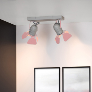 Lucide Picto - spot en saillie 2L - 30 x 12,5 x 16 cm - rose et gris