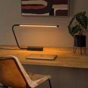 Lucide Madison - lampe de bureau - 62,5 x 5,5 x 33 cm - 6,5W LED dimmable inclus - noir