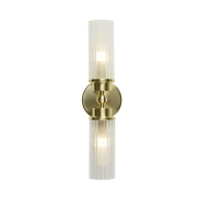 Searchlight Imperial - applique murale - 10 x 37 cm - IP44 - laiton satiné et transparent