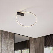 Nova Luce Kiklos - plafonnier - Ø 64 x 30 cm - 30W dimmable LED inclus - noir sablé