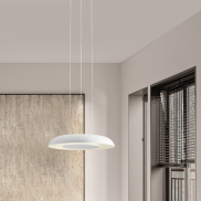 Nova Luce Epos - lampe suspendue - Ø 40 x 145 cm - 24W dimmable LED inclus - blanc sablé