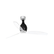 Faro Mini Eterfan - ventilateur de plafond avec télécommande - Ø 128 cm - noir mat et transparent