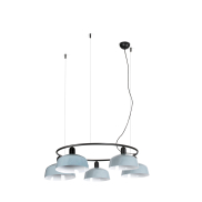Faro Tatawin M - suspension - Ø 96,6 x 100 x 210 cm - noir satiné et bleu grisâtre brillant