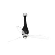 Faro Eterfan - ventilateur de plafond avec lumière et télécommande - Ø 128 cm - 17W LED inclus - noir et transparent
