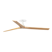 Faro Klim L - ventilateur de plafond avec rosace encastrée - Ø 150 cm - blanc mat et pin